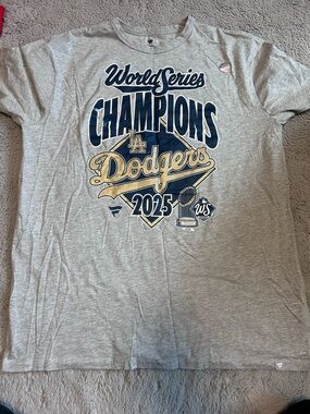 Fanatics Los Angeles Dodgers World Series Champions T‑Shirt - Gray & Navy